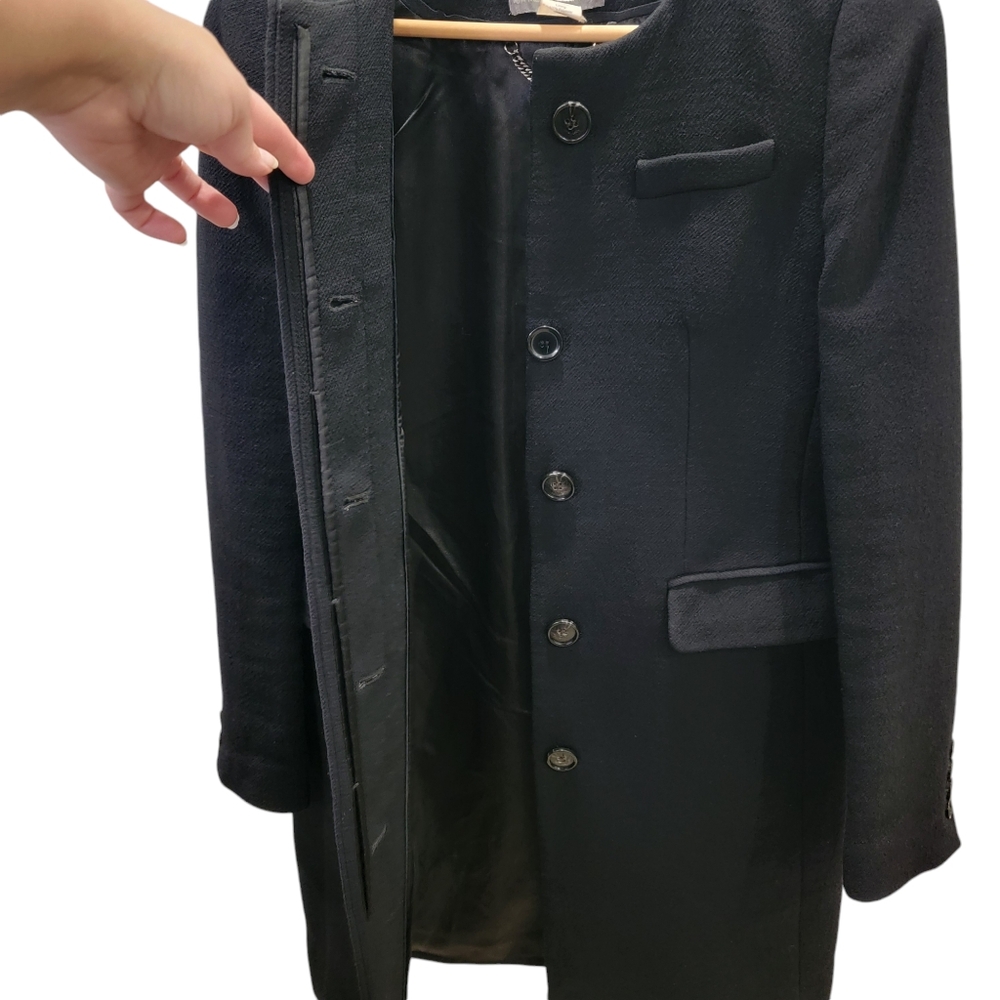 J.Crew Lady’s Symphony Top Coat Black Italian Double-Cloth Wool Blend Si… - Picture 8 of 16